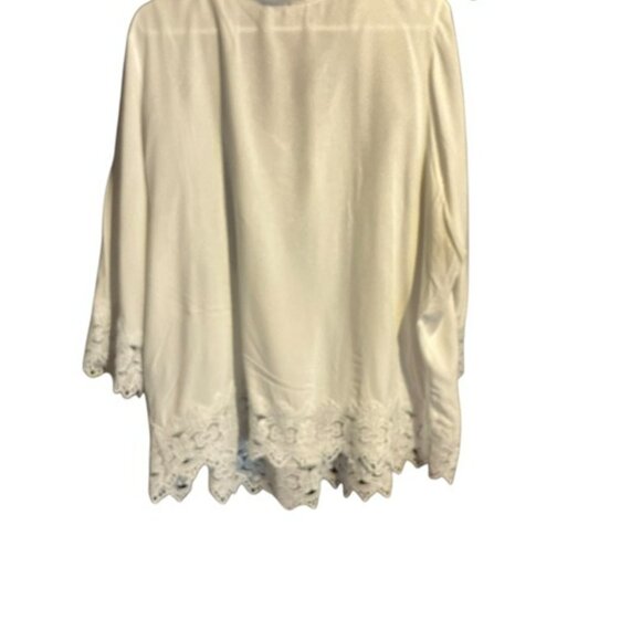 Chelsea & Theodore  XXL Tunic White  Boho Coastal Lace Trim Long Sleeve Bin72 - Picture 6 of 6